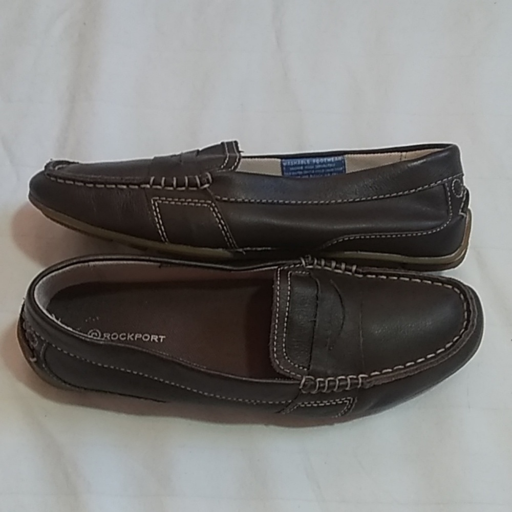 Rockport Brown Leather Slip On Loafers